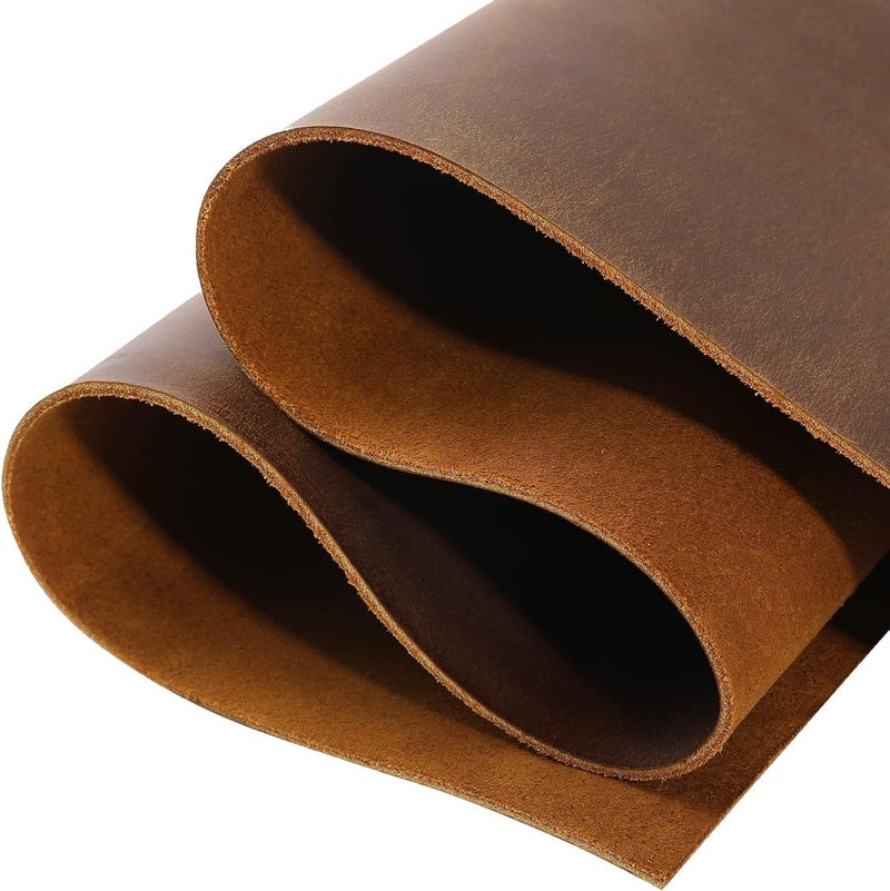 Tuzech Full Grain Genuine Cowhide Leather Sheets for Crafts – 2mm Thick Squares for Leather Craft Projects (12 x 24 Inches, Dark Brown) - Image 1